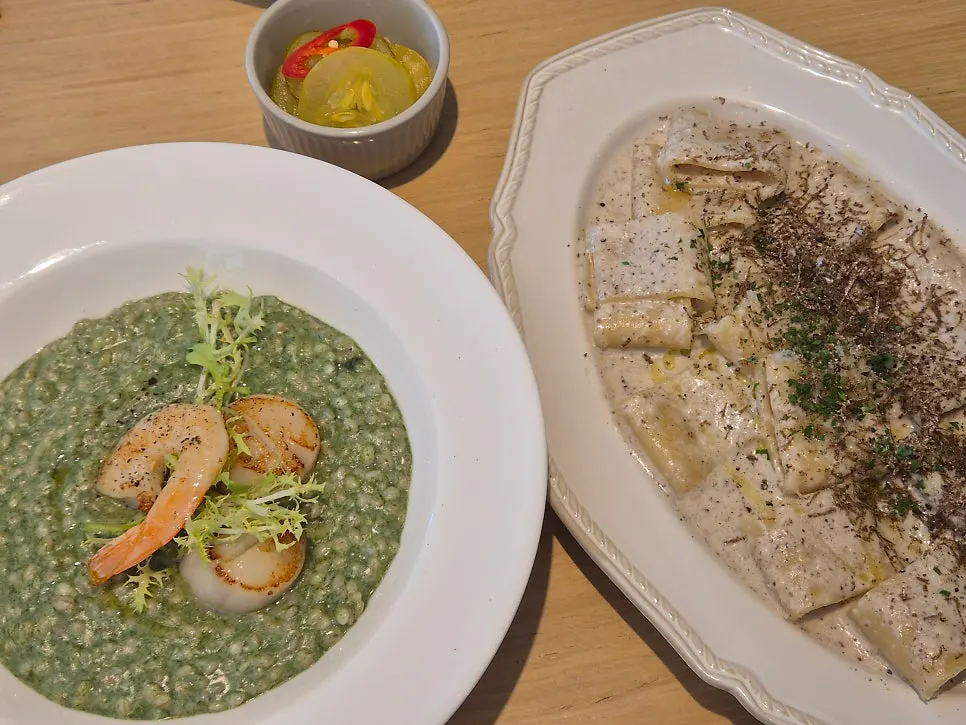Seaweed scallop risotto