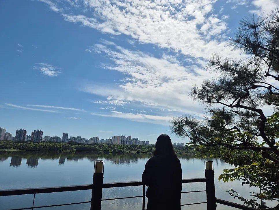 Han River walking path visited after the meal