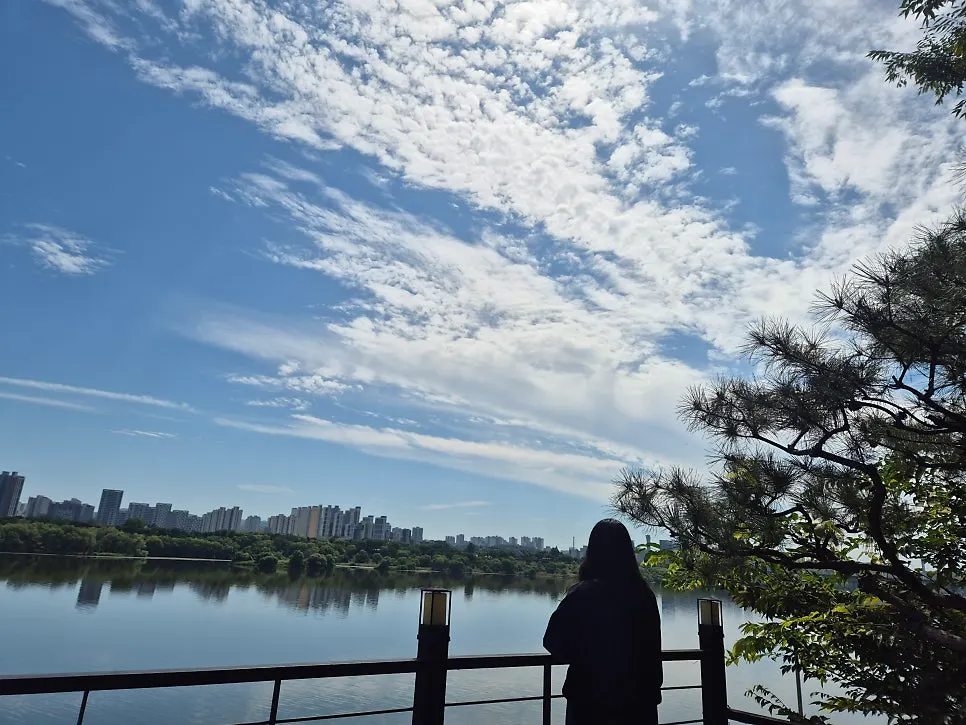 Han River walking path on a beautiful day