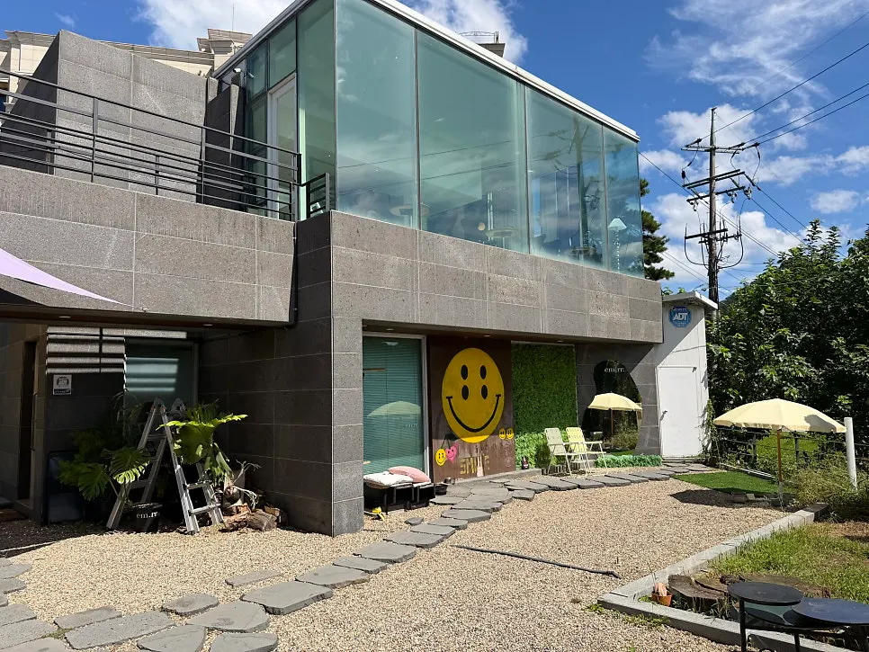 Spacious outdoor terrace seating area