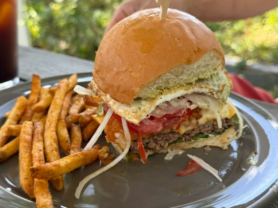 Signature Mountain Burger served with fries