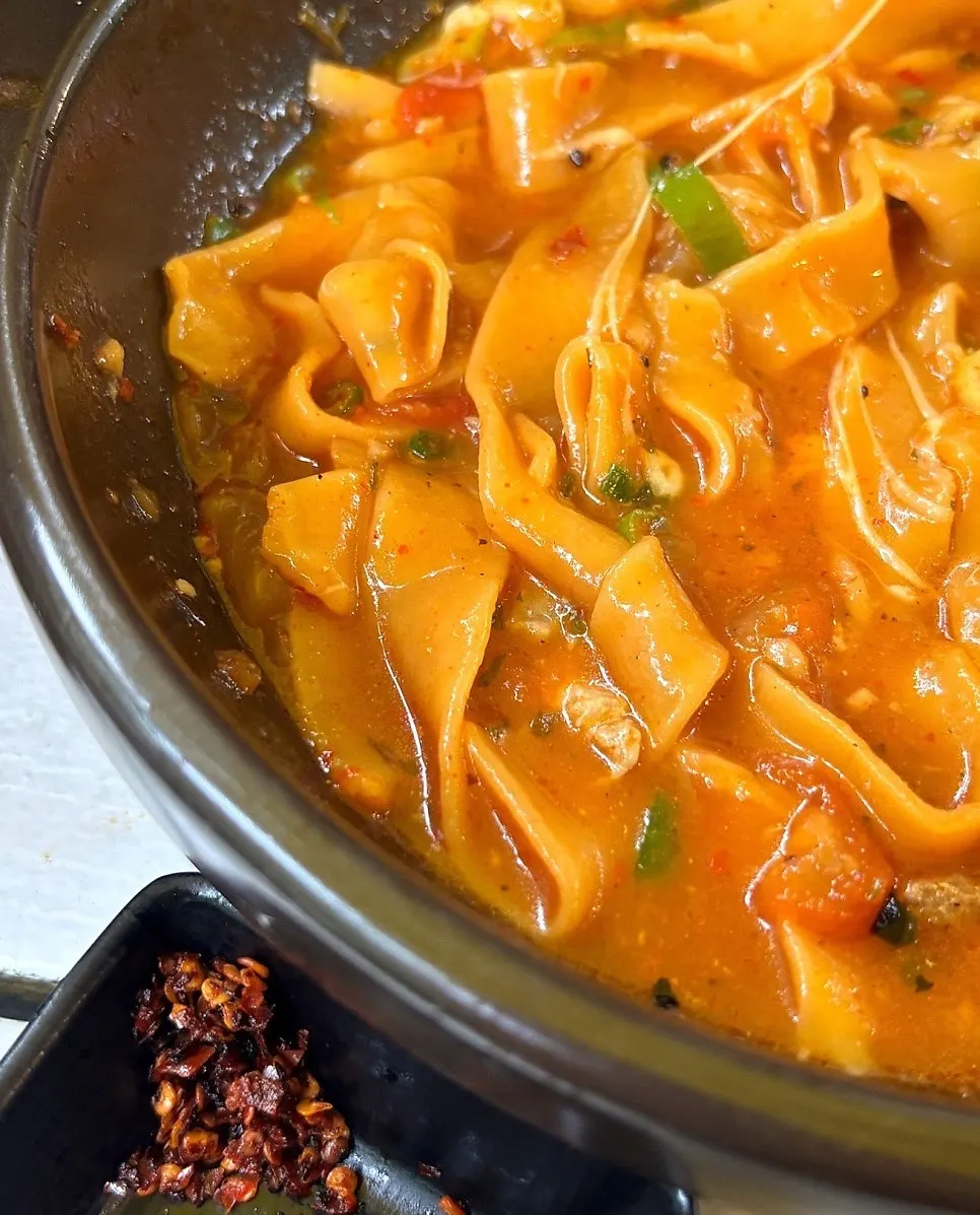 자가제면 토마토면 토마토장 칼국수