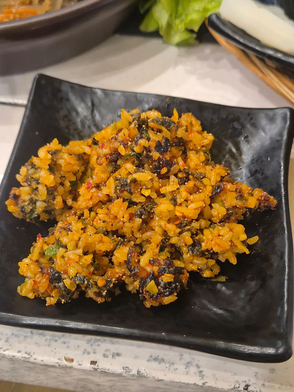 The mixed and grilled salted pollack roe fried rice