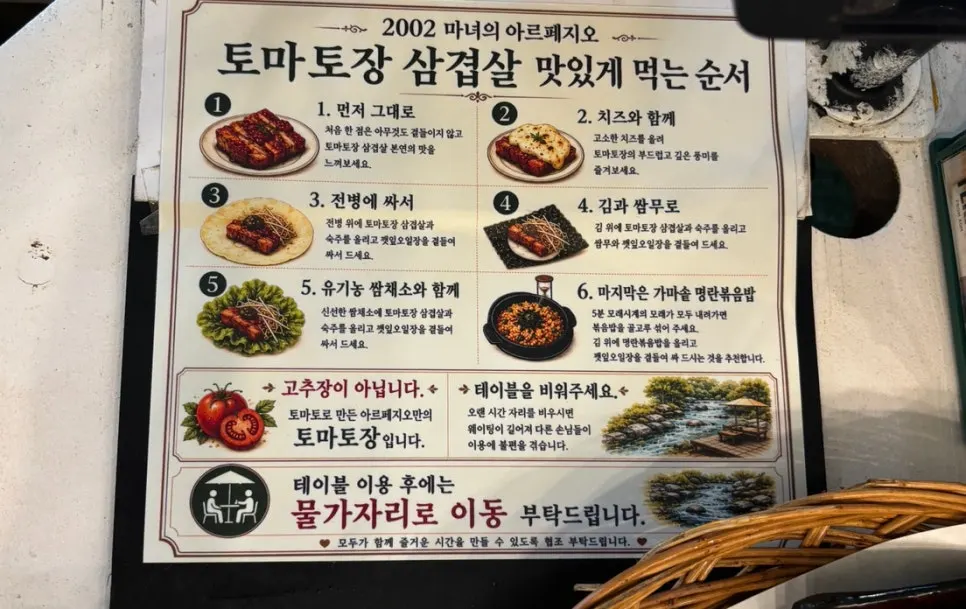 Guide to eating tomato-jang pork belly