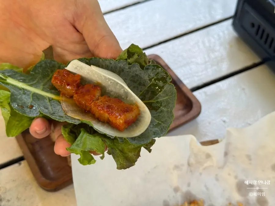 Basic table setting with lettuce wraps and side dishes