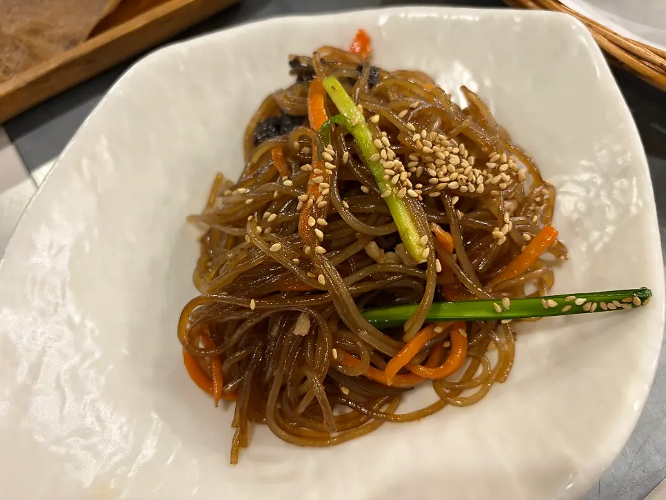 Japchae served as a side dish