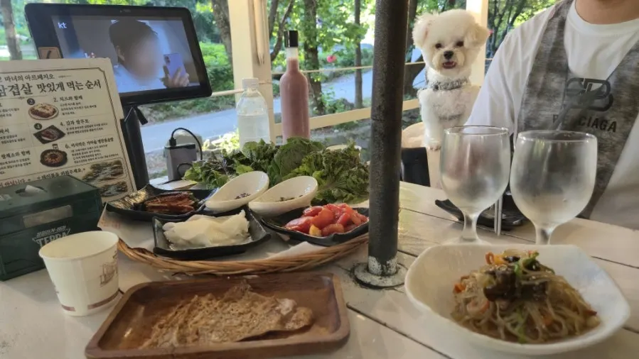 Basic side dishes and warm japchae