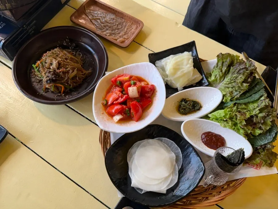 Menu displayed on the table