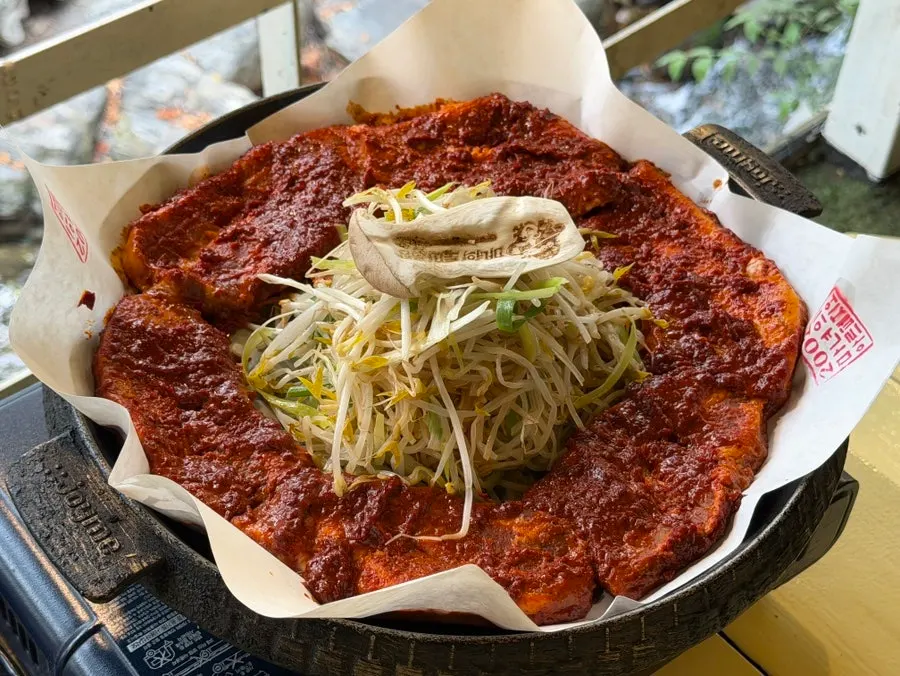 Close-up of the unusual side dishes