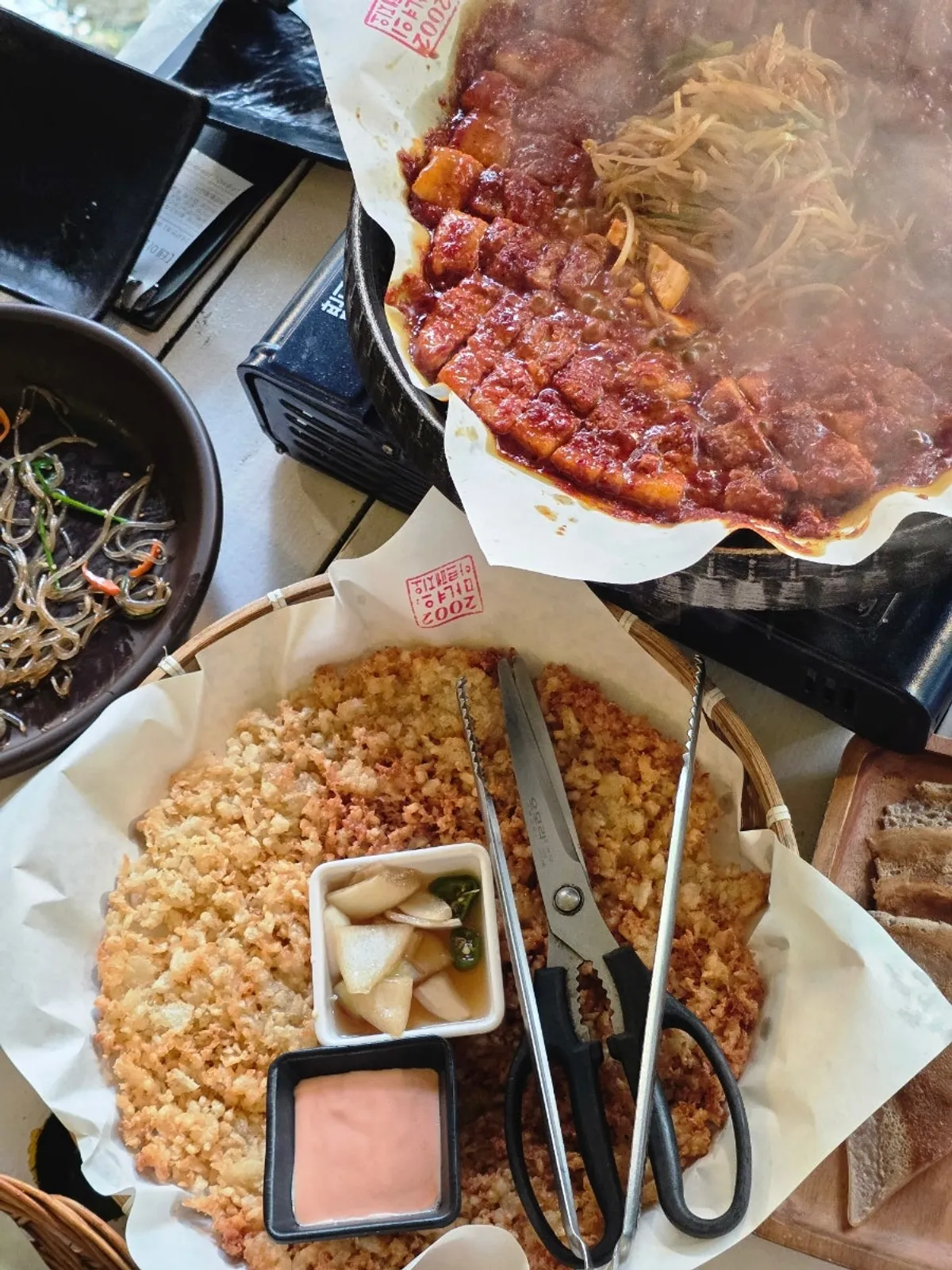 Freshly fried crispy-outside-chewy-inside potato pancake