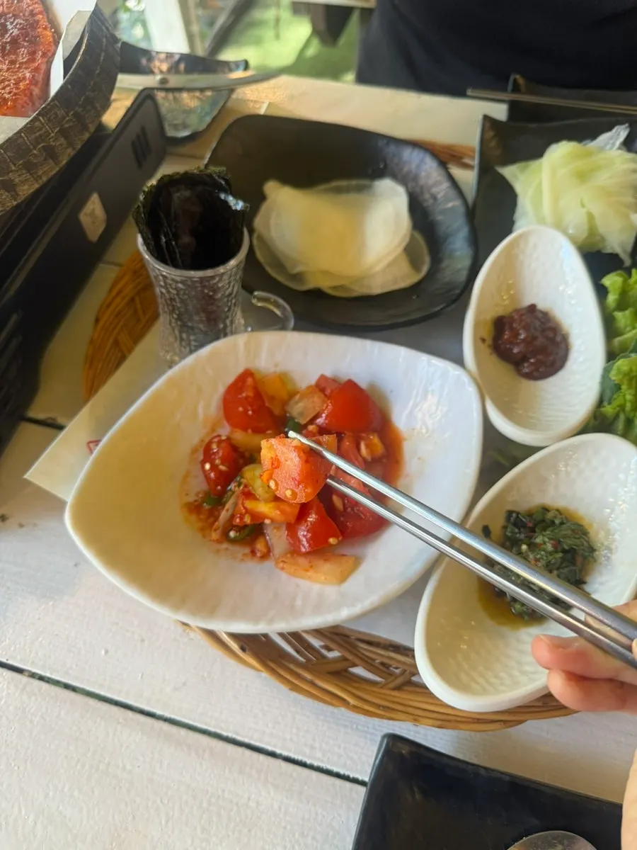 Bright, tangy tomato kimchi side dish