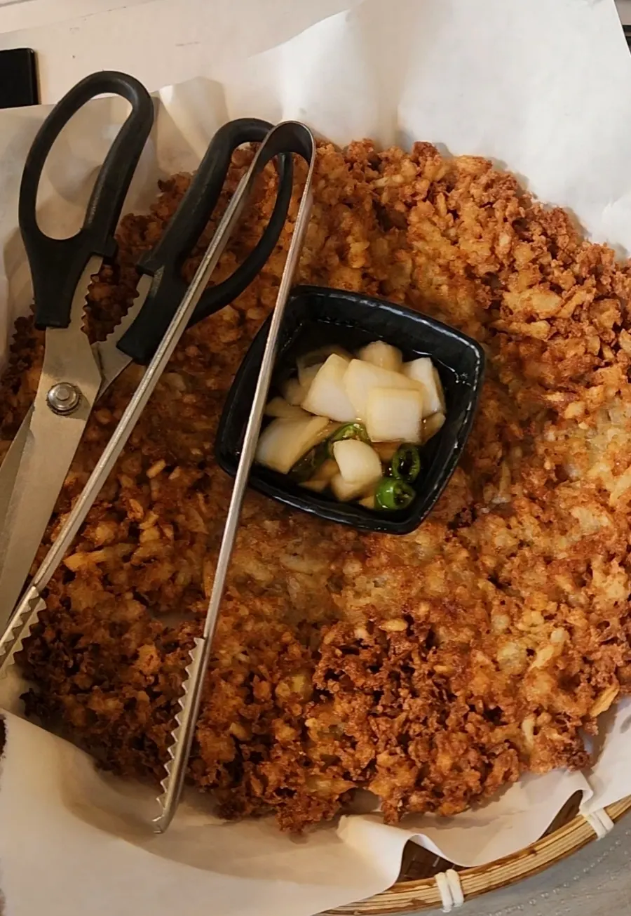 The potato pancake we ordered after some hesitation