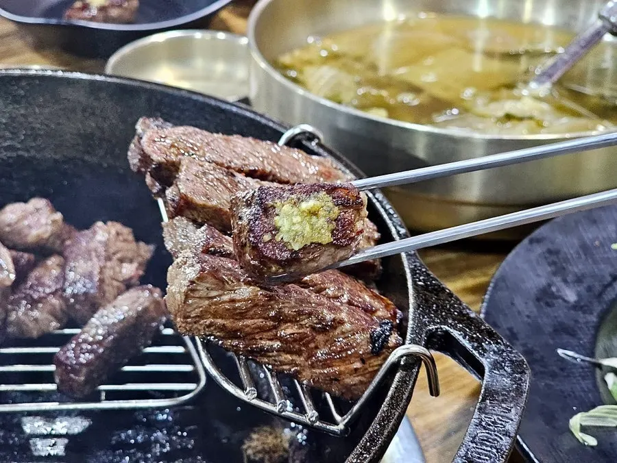 Sirloin served with grilled wasabi