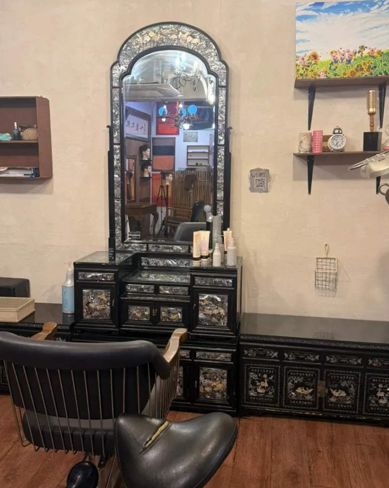 Cozy hair salon atmosphere with soft lighting