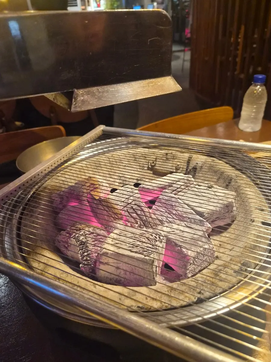 Preparing the real-charcoal grill