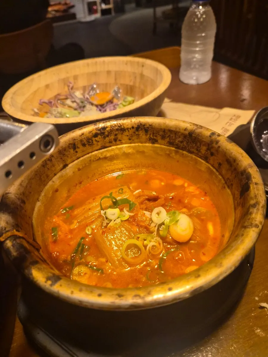 Rib kimchi stew with rich broth