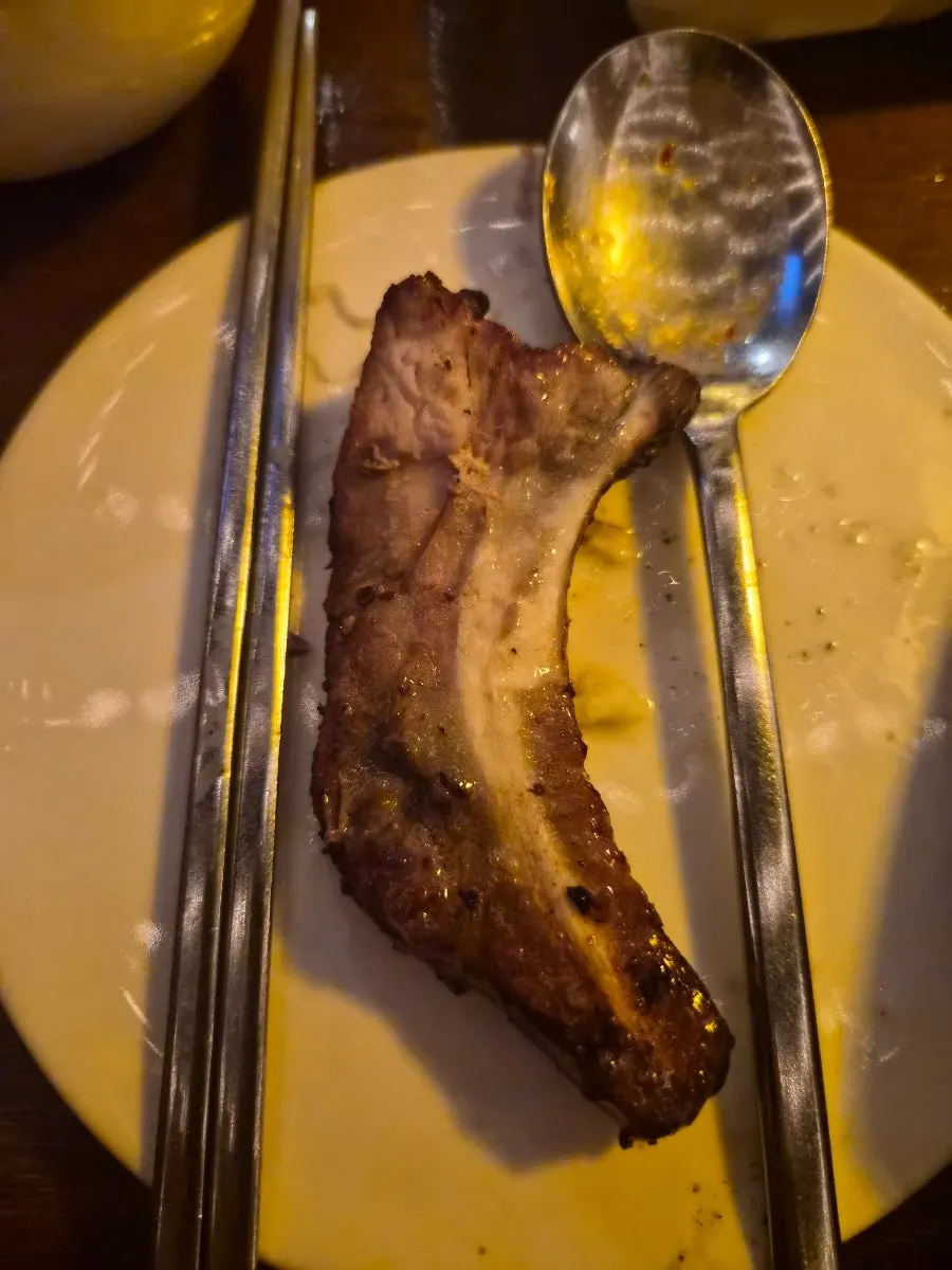 Golden-brown grilled pork back ribs