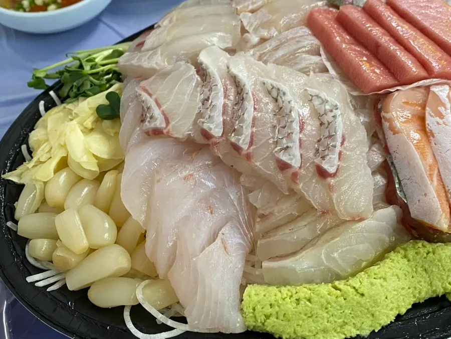 신선한 활어회 클로즈업