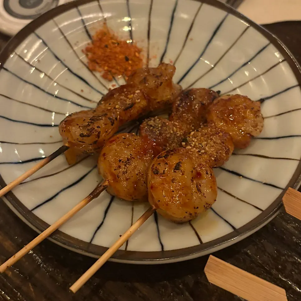 토실토실한 닭다리꼬치 클로즈업