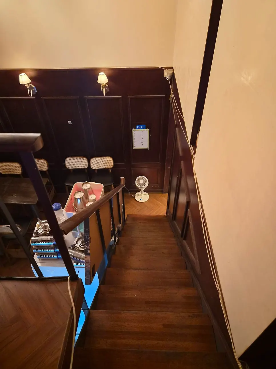 View of the first-floor hall from the second floor