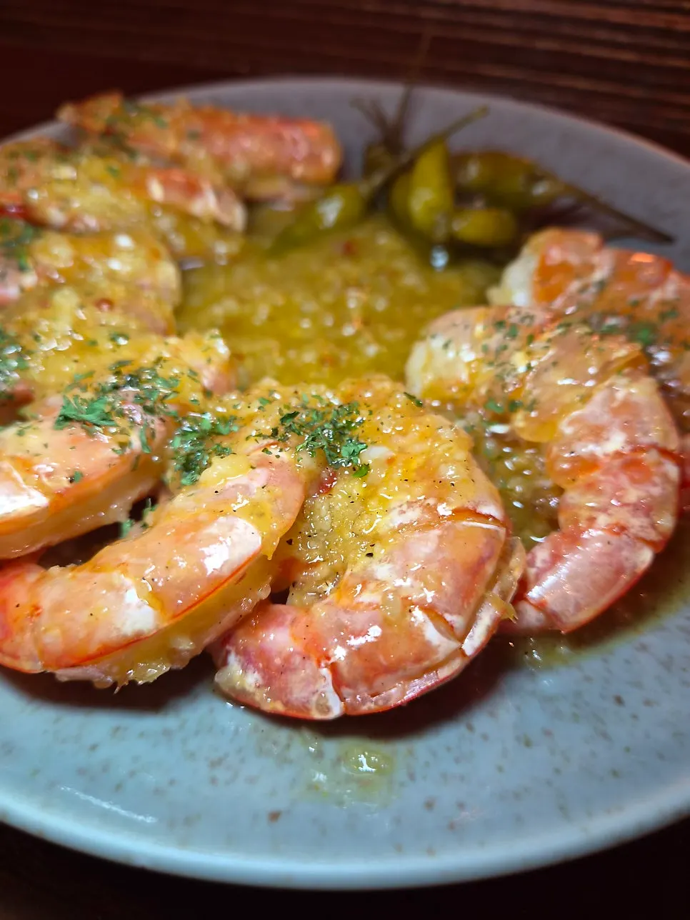 Plump king shrimp meat with a slit cut along the back