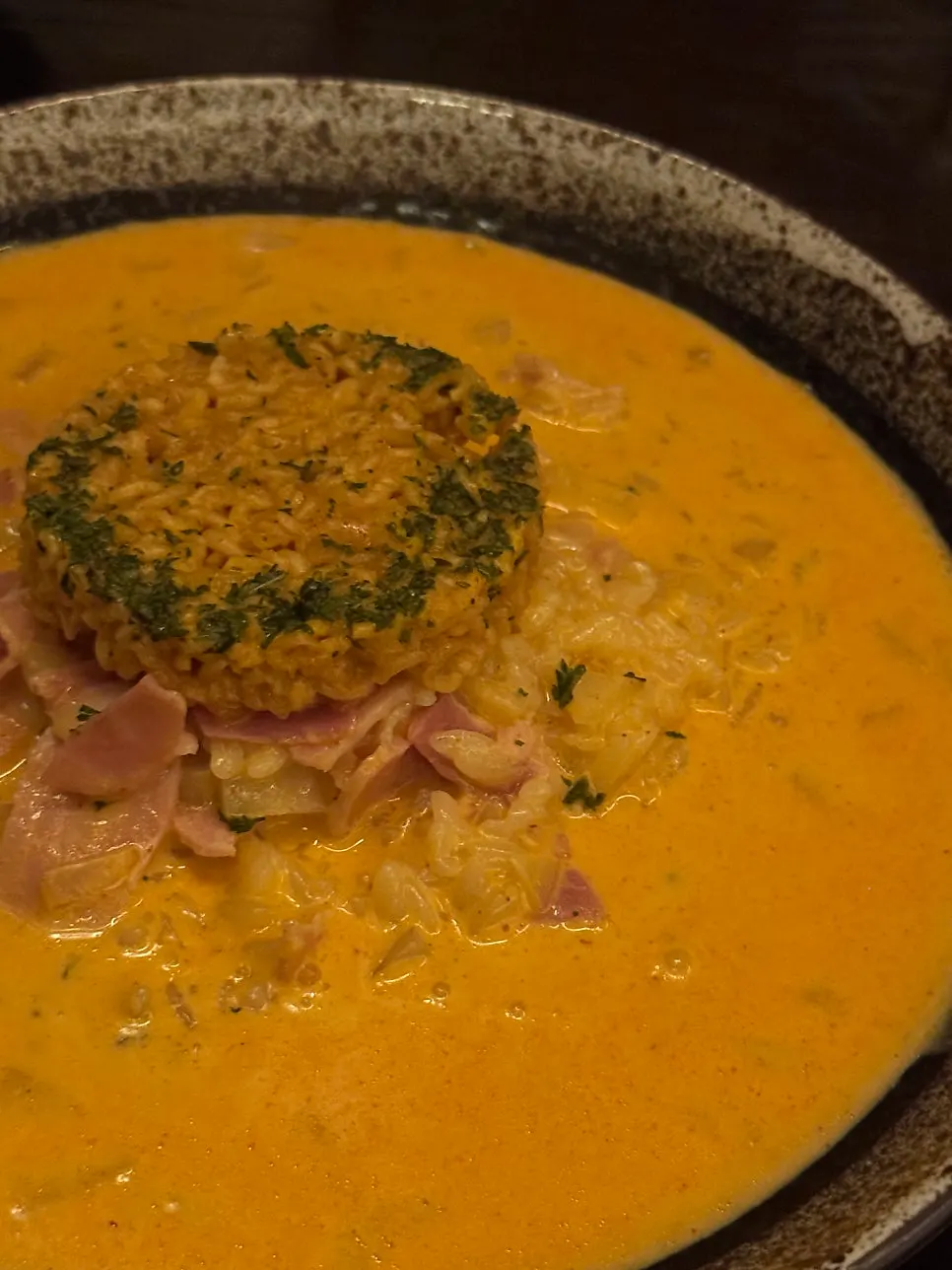 Visual of Nani Byeolgwan's shin ramyun risotto