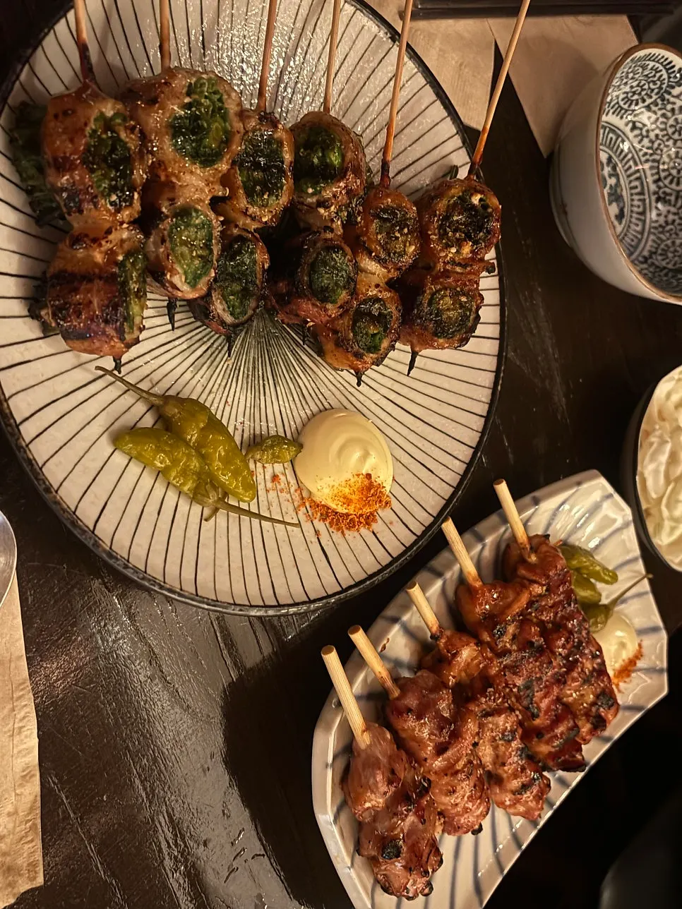 Vertical shot of the skewer menu at Nani Byeolgwan Yeongdeungpo Branch
