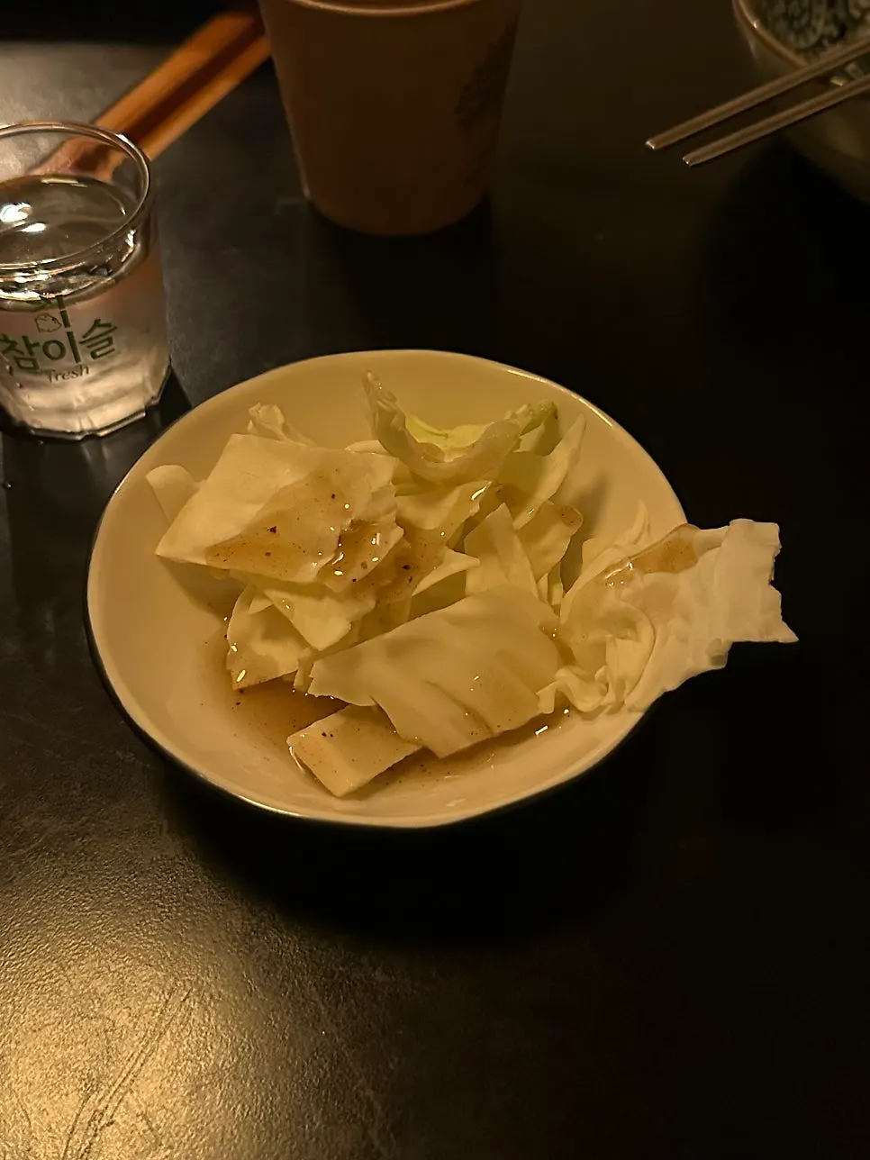 The basic cabbage salad side dish served