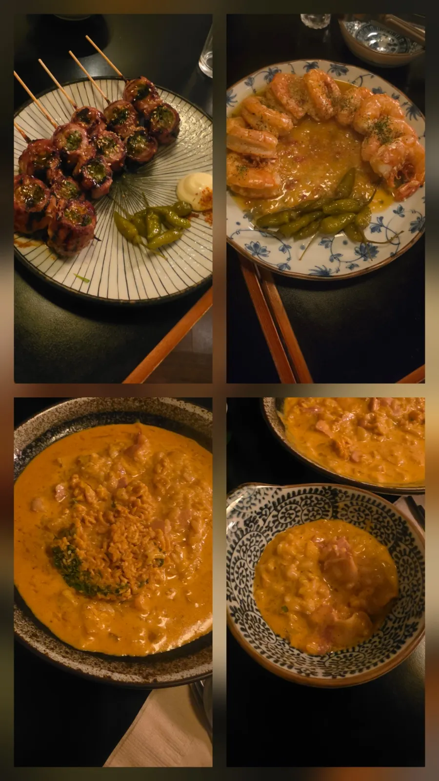 참이슬과 아사히 생맥주가 놓인 자리