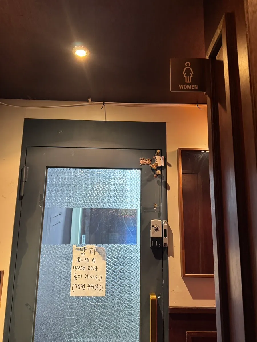 Sign showing separate men's and women's restrooms