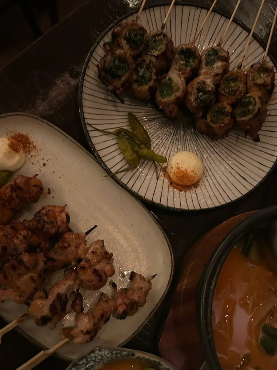 불맛 입힌 야키토리 클로즈업