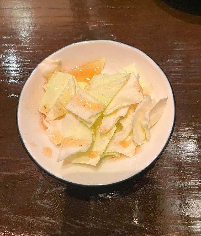Cabbage salad served as a basic side dish
