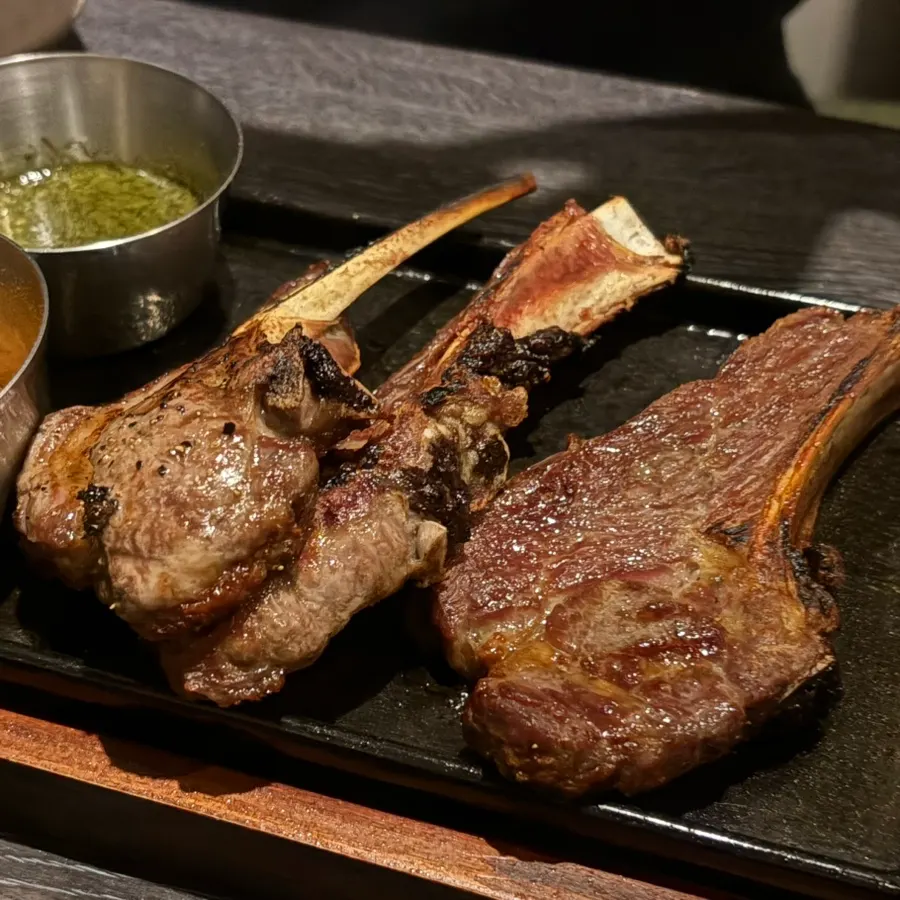 A plate of premium lamb shoulder rack at Nani Yeouido Branch
