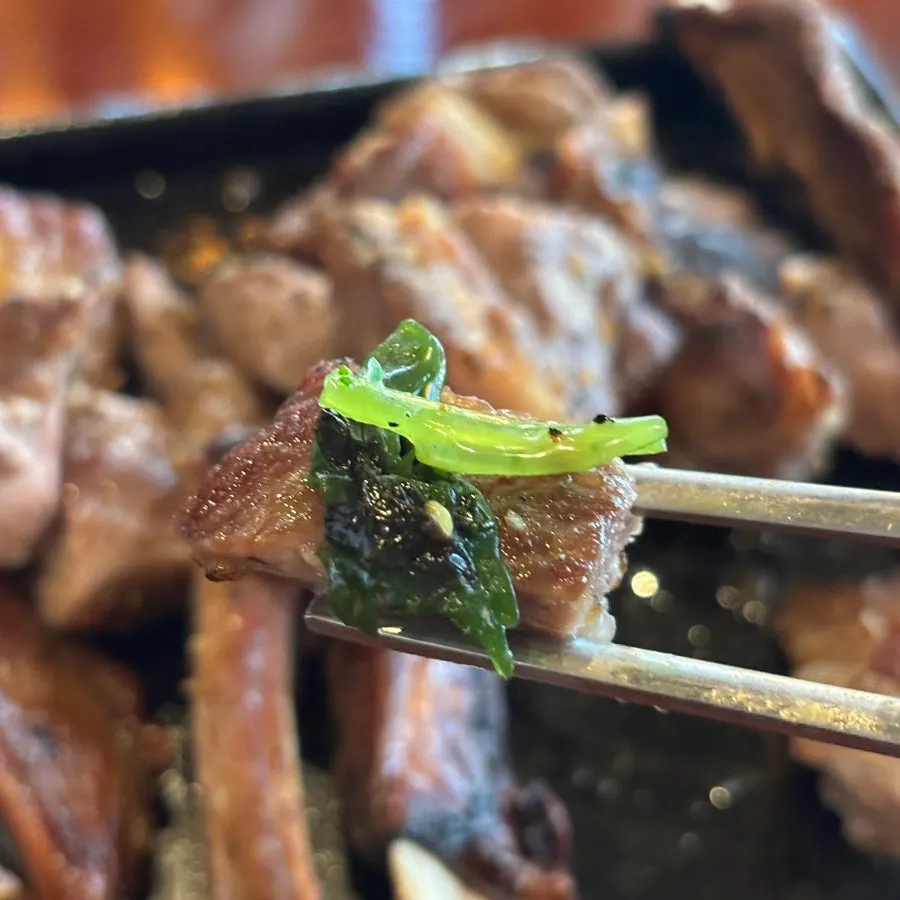 한 점 집어 든 양갈비
