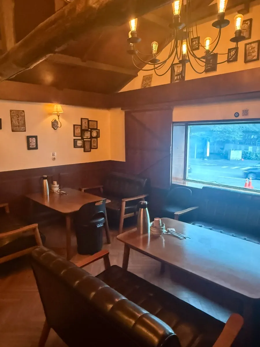 Bar seating under cozy lighting