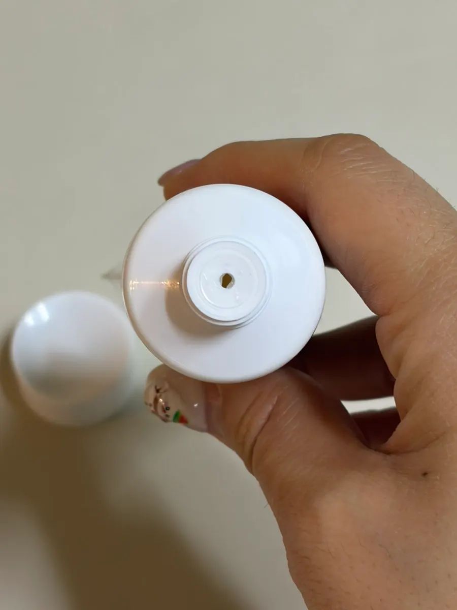 Cream texture dispensed onto a hand
