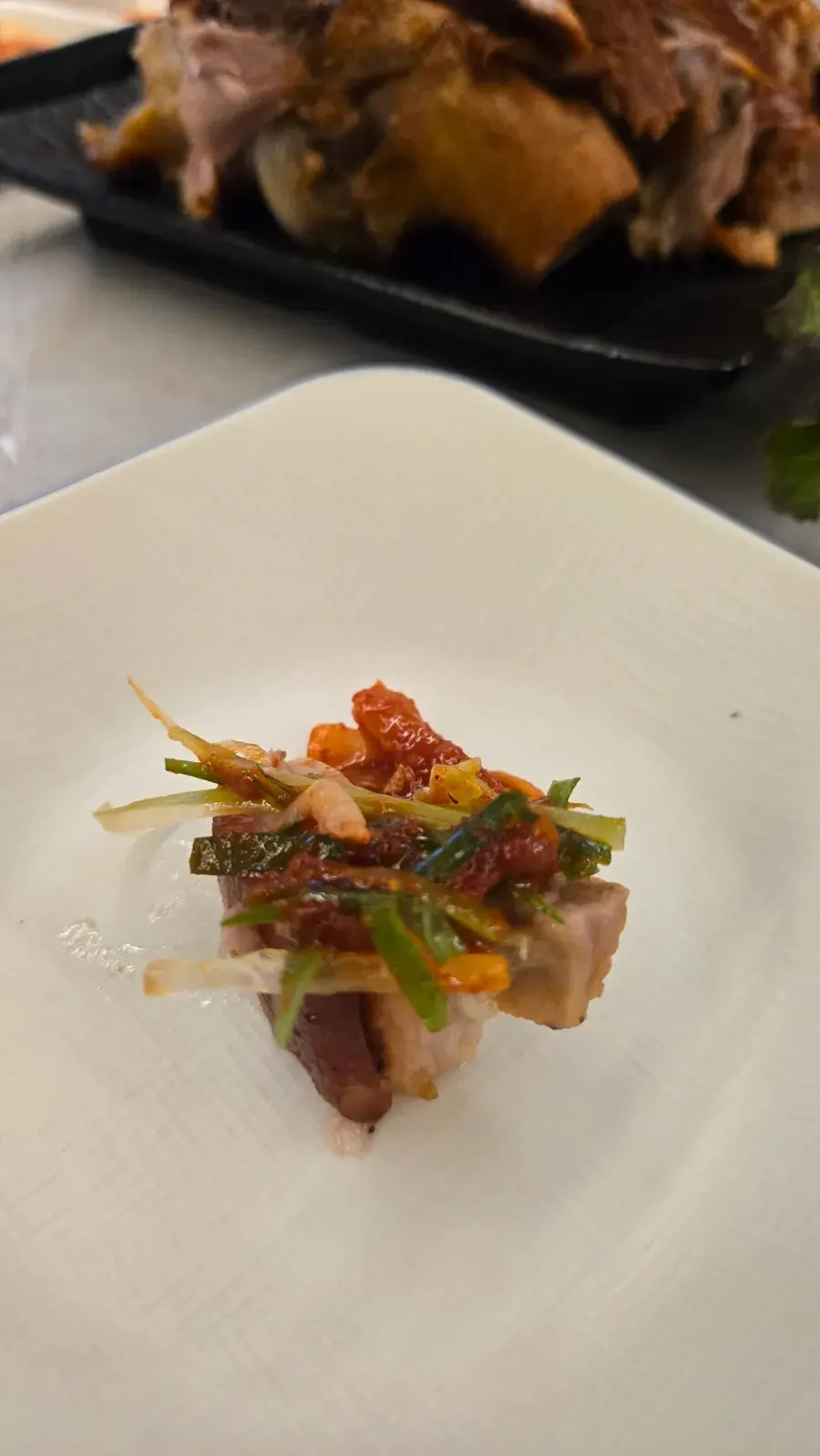 Close-up of the jokbal plate showing the chewy skin