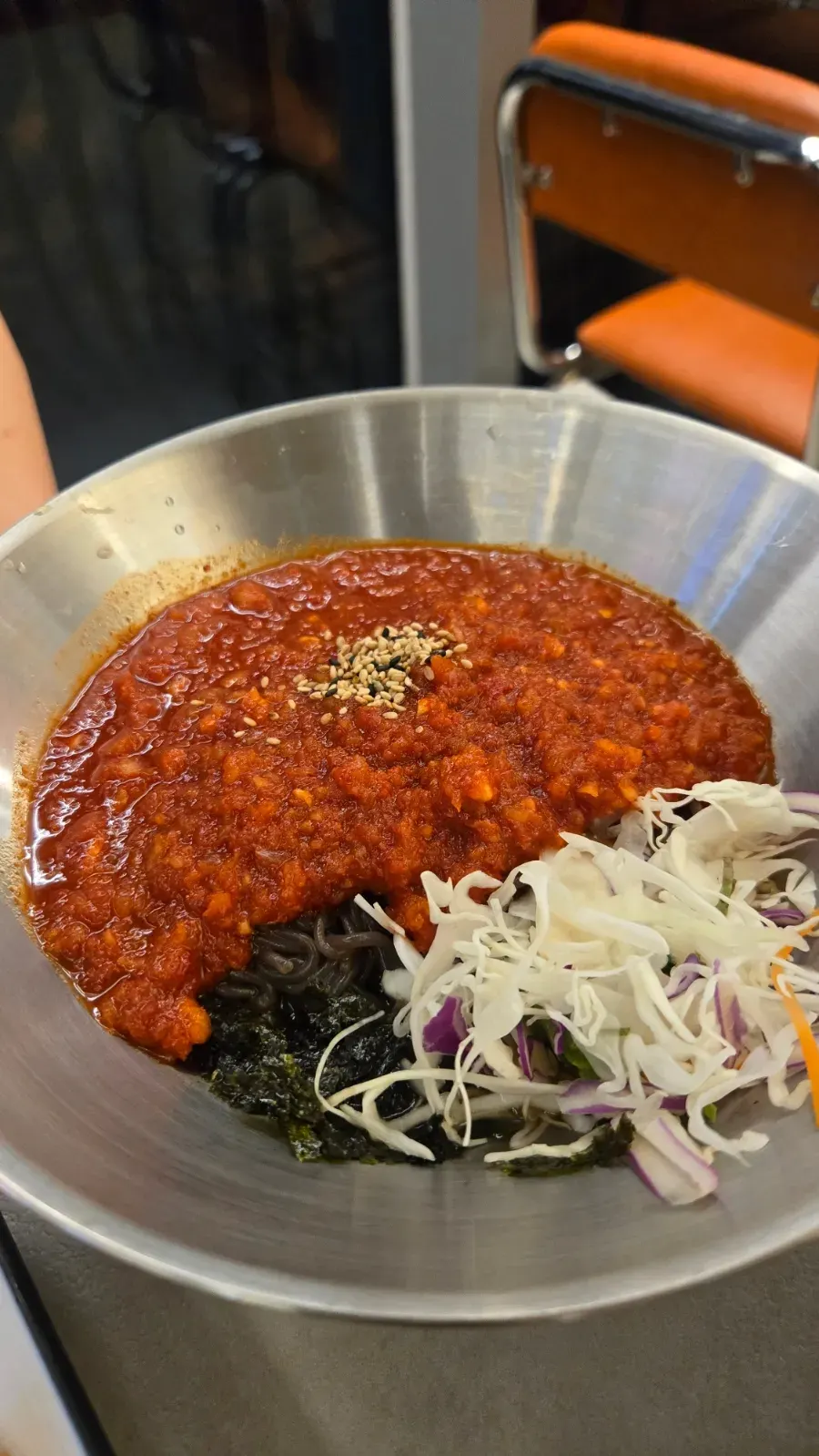 A bowl of the sweet and tangy noodles served alongside