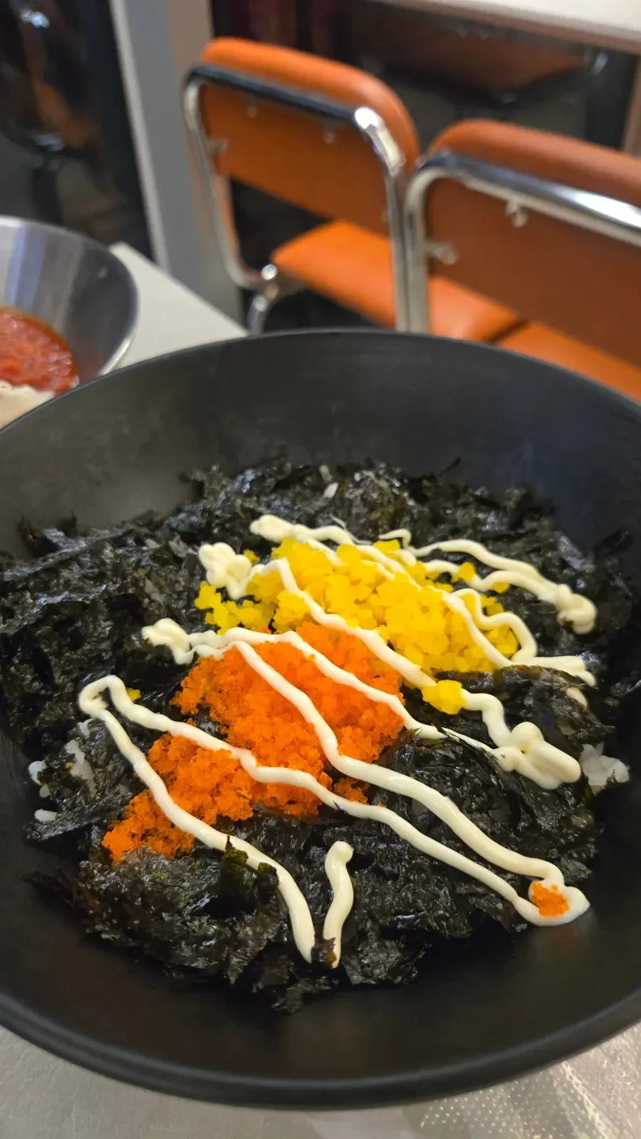 The additionally ordered flying fish roe rice balls