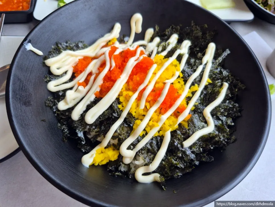 Flying fish roe mayo bibim-rice from the receipt review event