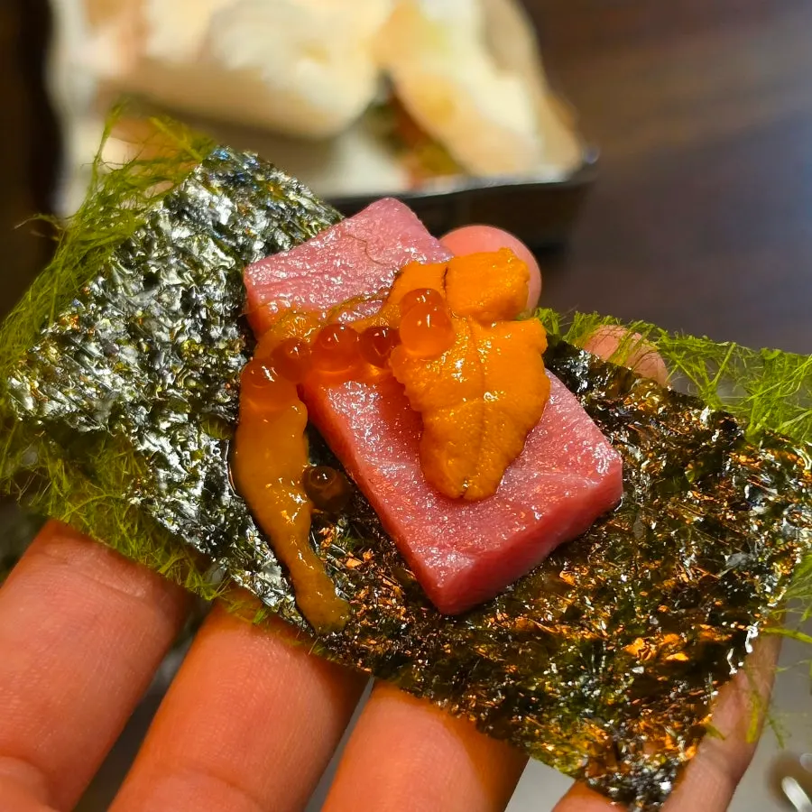Ankimo and seafood platter selection