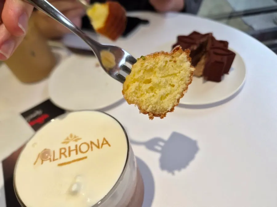 Lime madeleine paired with coffee