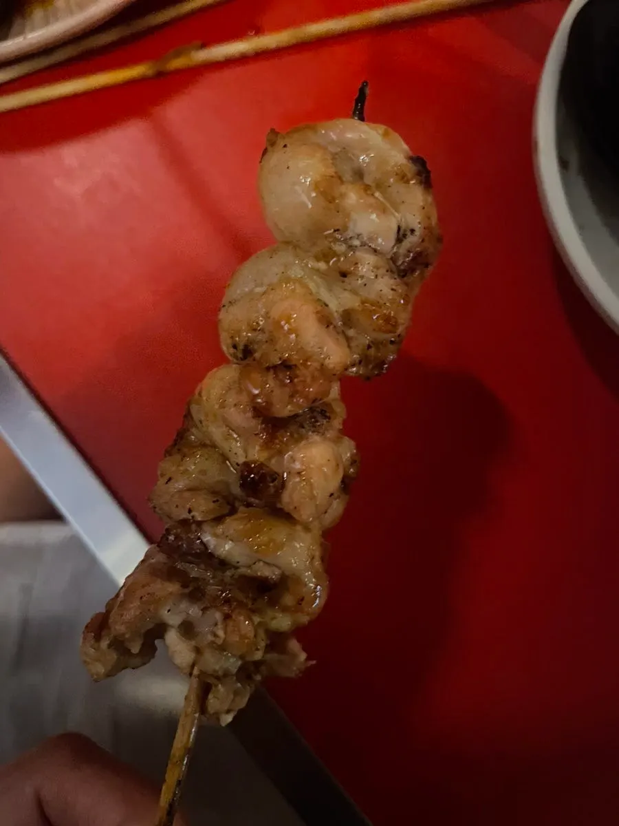 Chicken skewers brushed with house-made tare sauce