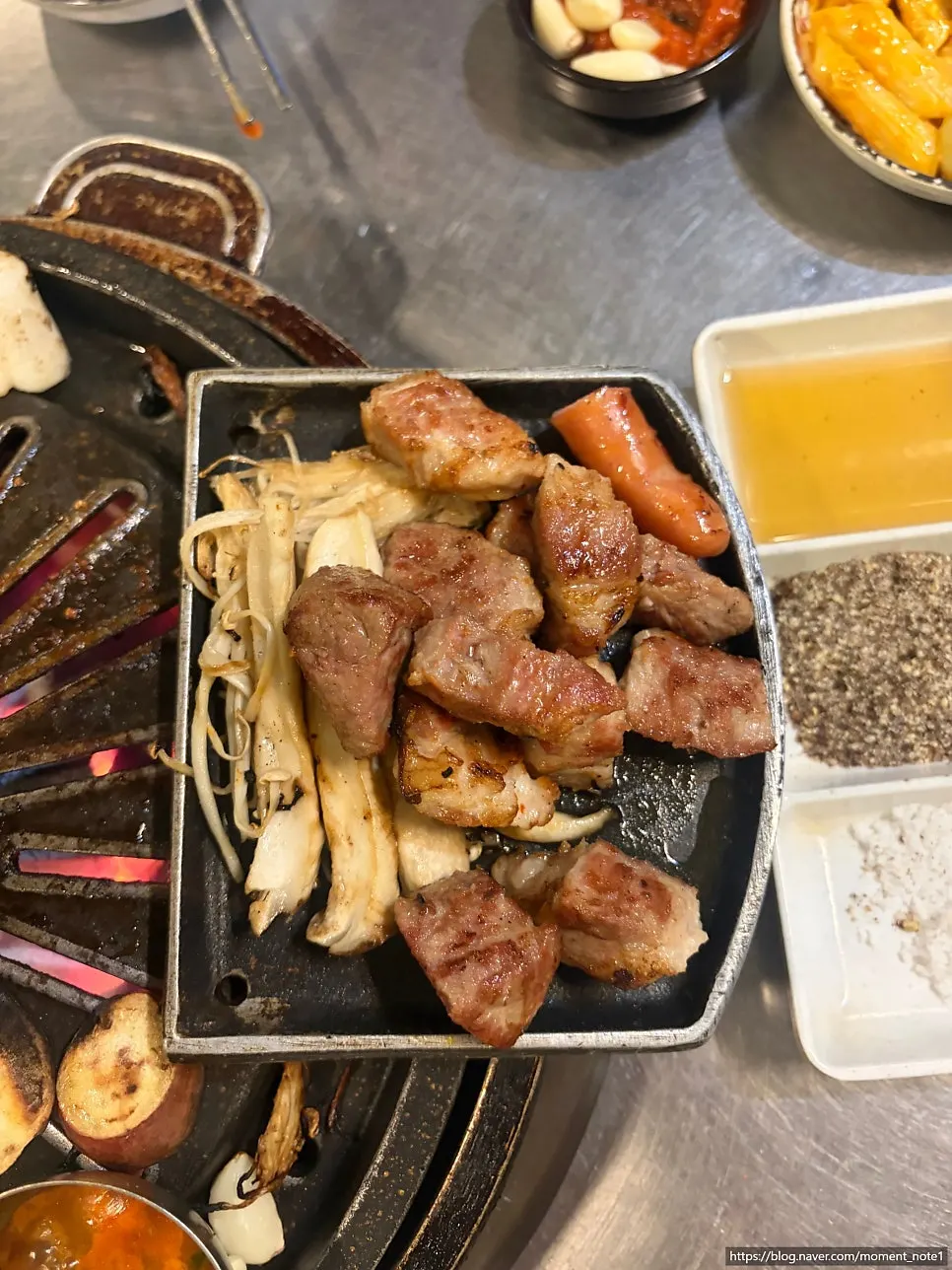 Pork belly grilling as the final course