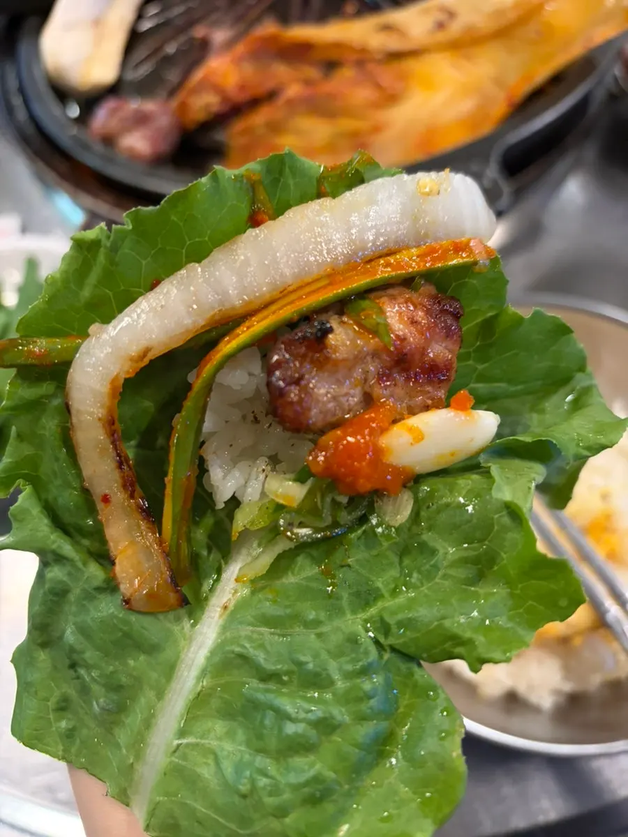 Default ssamjang, myeoljeot, and scallion salad
