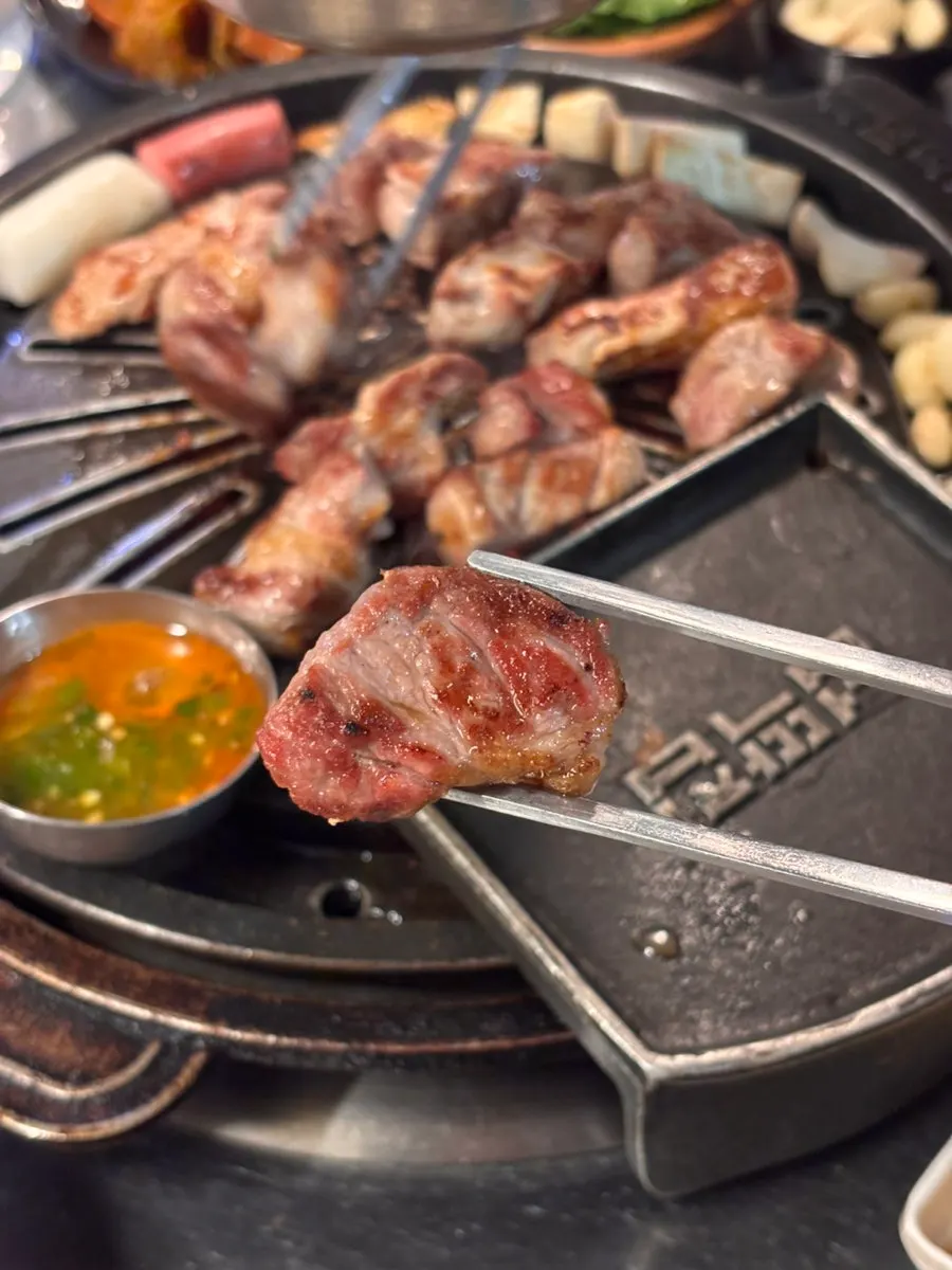 Golden-brown grilled pork cuts