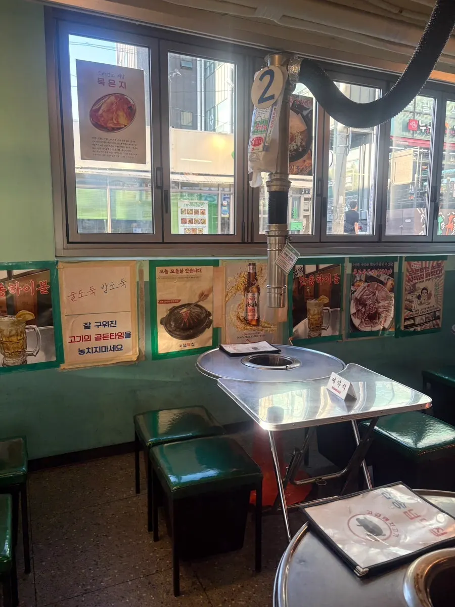 Interior of the barbecue restaurant with a retro old-school feel