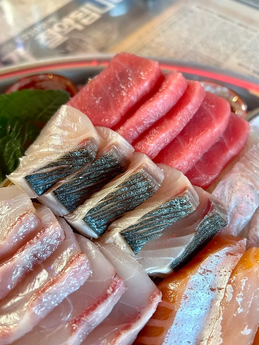 Chewy aged flounder sashimi