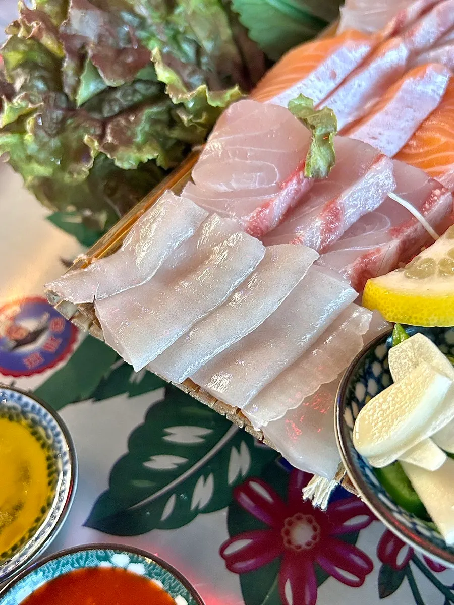 Aged croaker sashimi