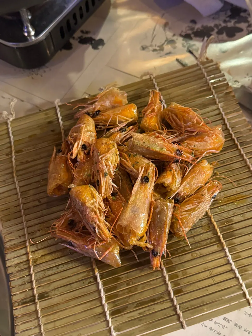 Large orange grilled prawns